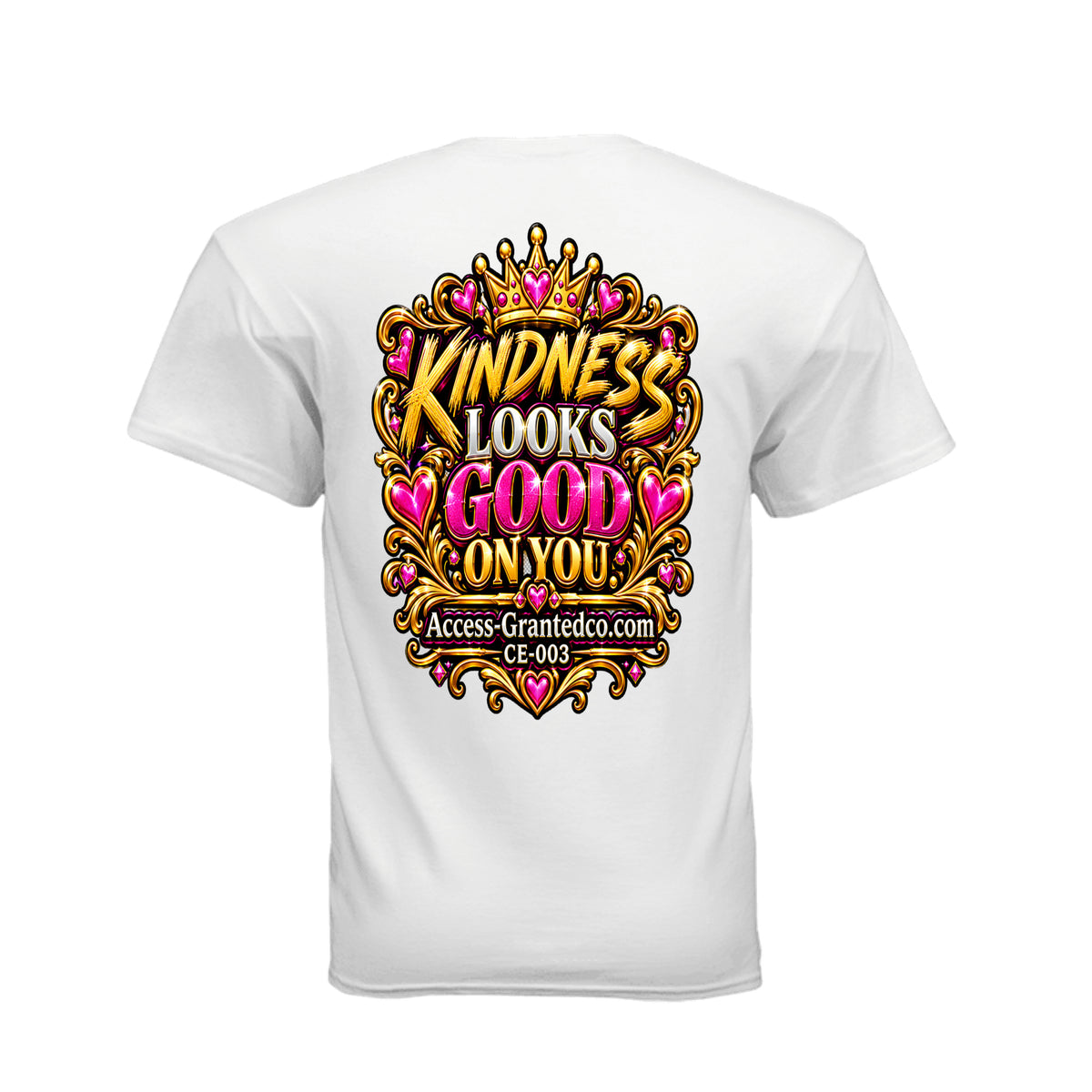 Back view of Kick Bling CE-003 Wink Kiss graphic T-shirt in another color