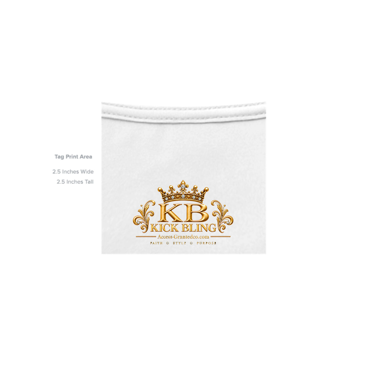 Inside neck label of Kick Bling CE-003 T-shirt in an additional color