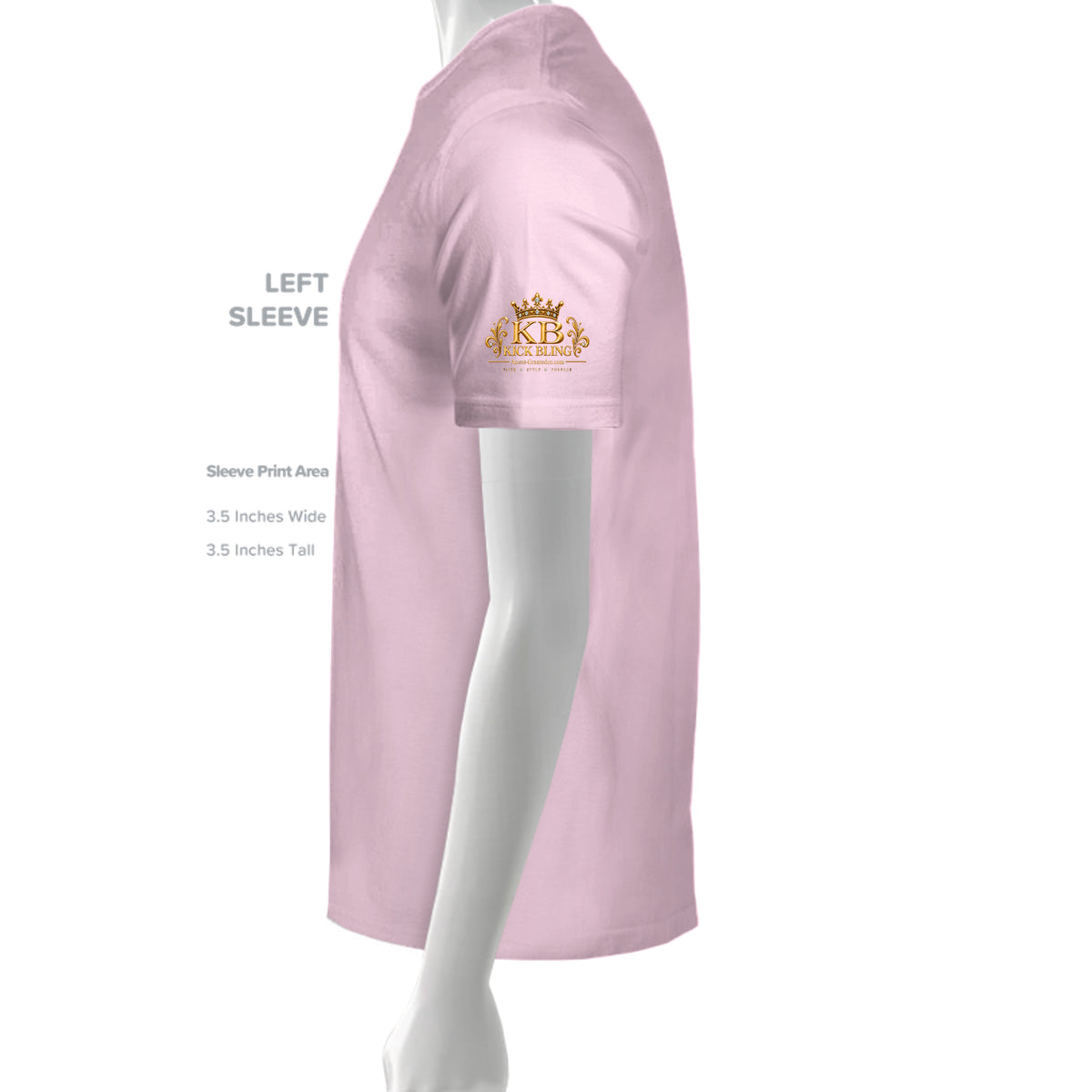 Left sleeve detail of Kick Bling CE-003 Wink Kiss T-shirt in an additional color