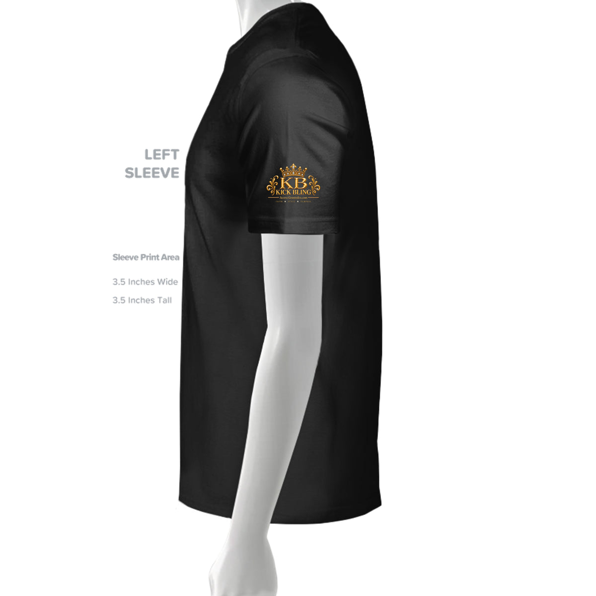 Kick Bling CE-002 Heart Eyes T-shirt, black left sleeve detail