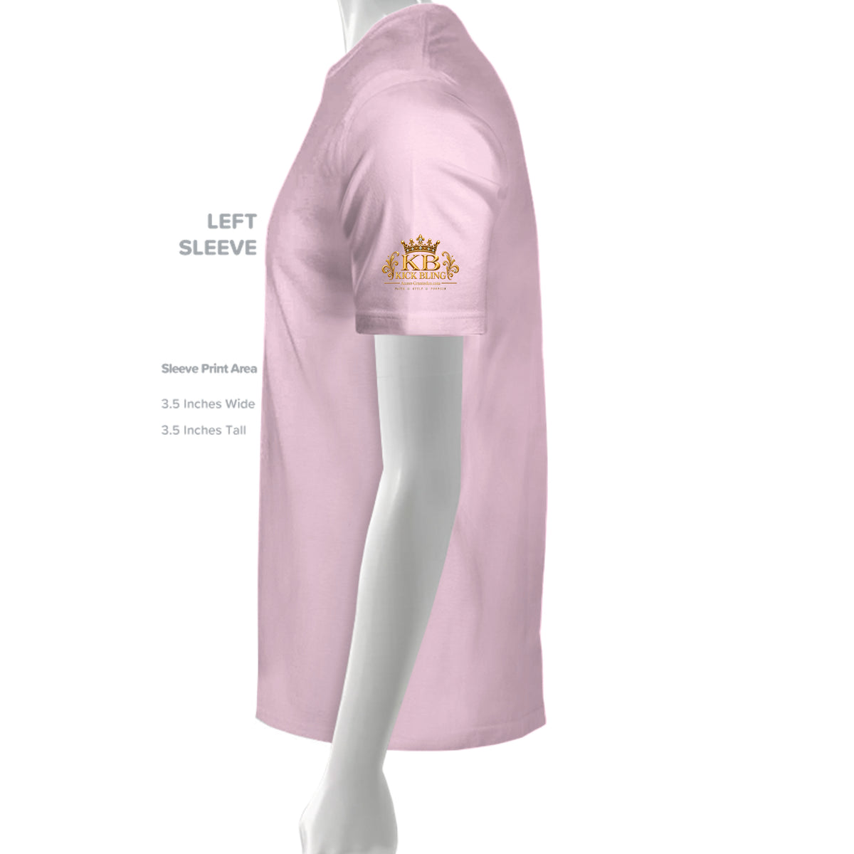 Kick Bling CE-002 Heart Eyes T-shirt, light pink left sleeve detail