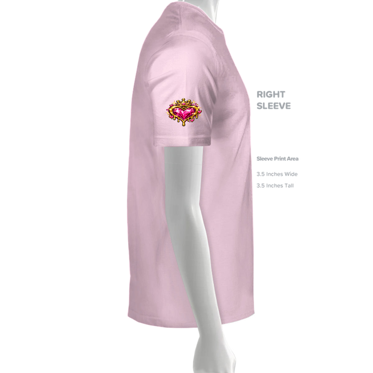 Kick Bling CE-002 Heart Eyes T-shirt, light pink right sleeve detail