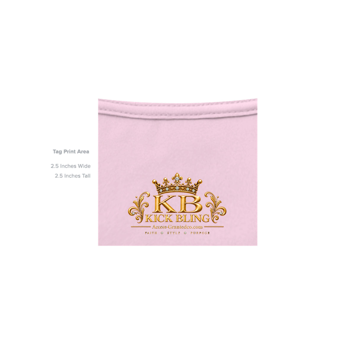 Kick Bling CE-002 Heart Eyes T-shirt, light pink inside neck label