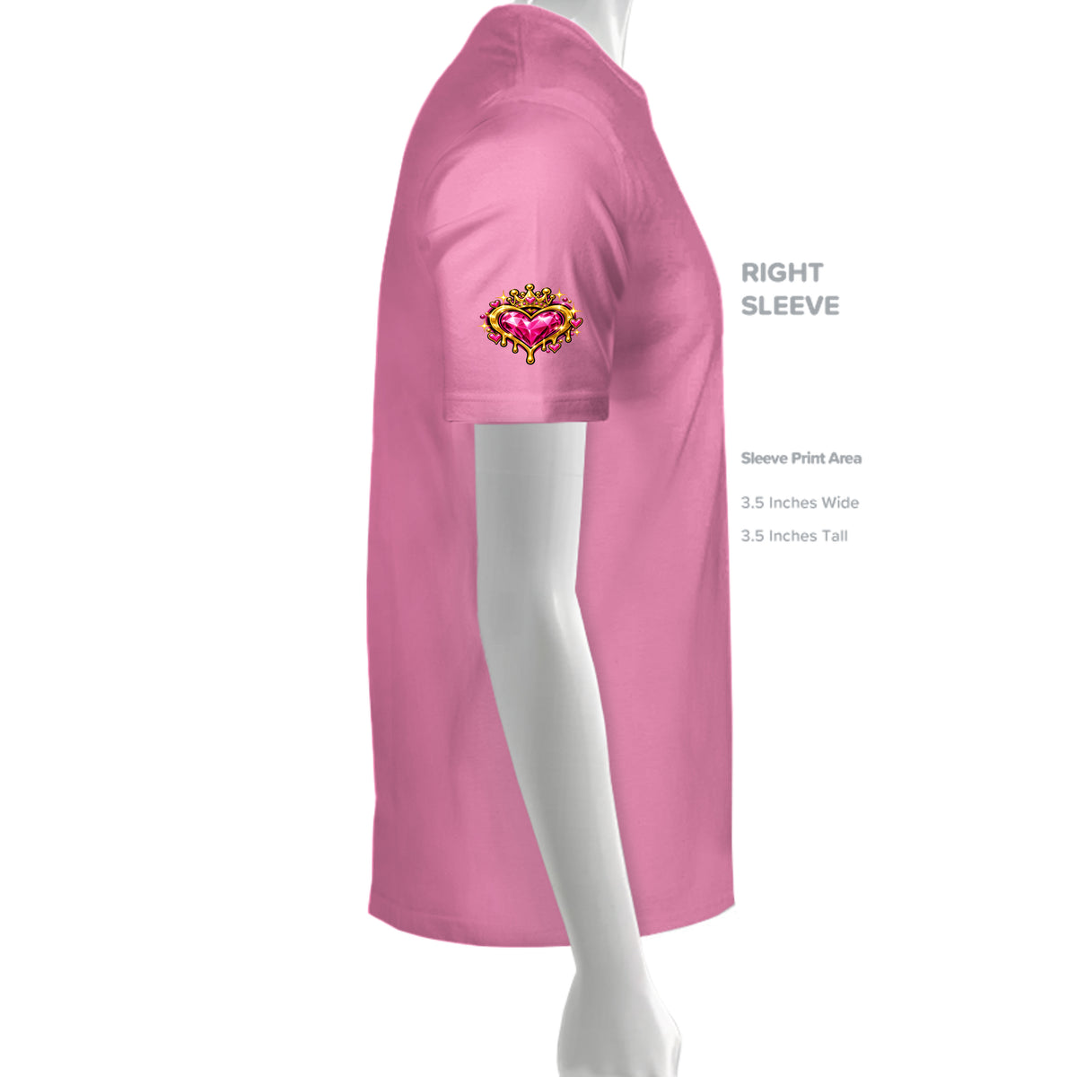 Kick Bling CE-002 Heart Eyes T-shirt, azalea right sleeve detail