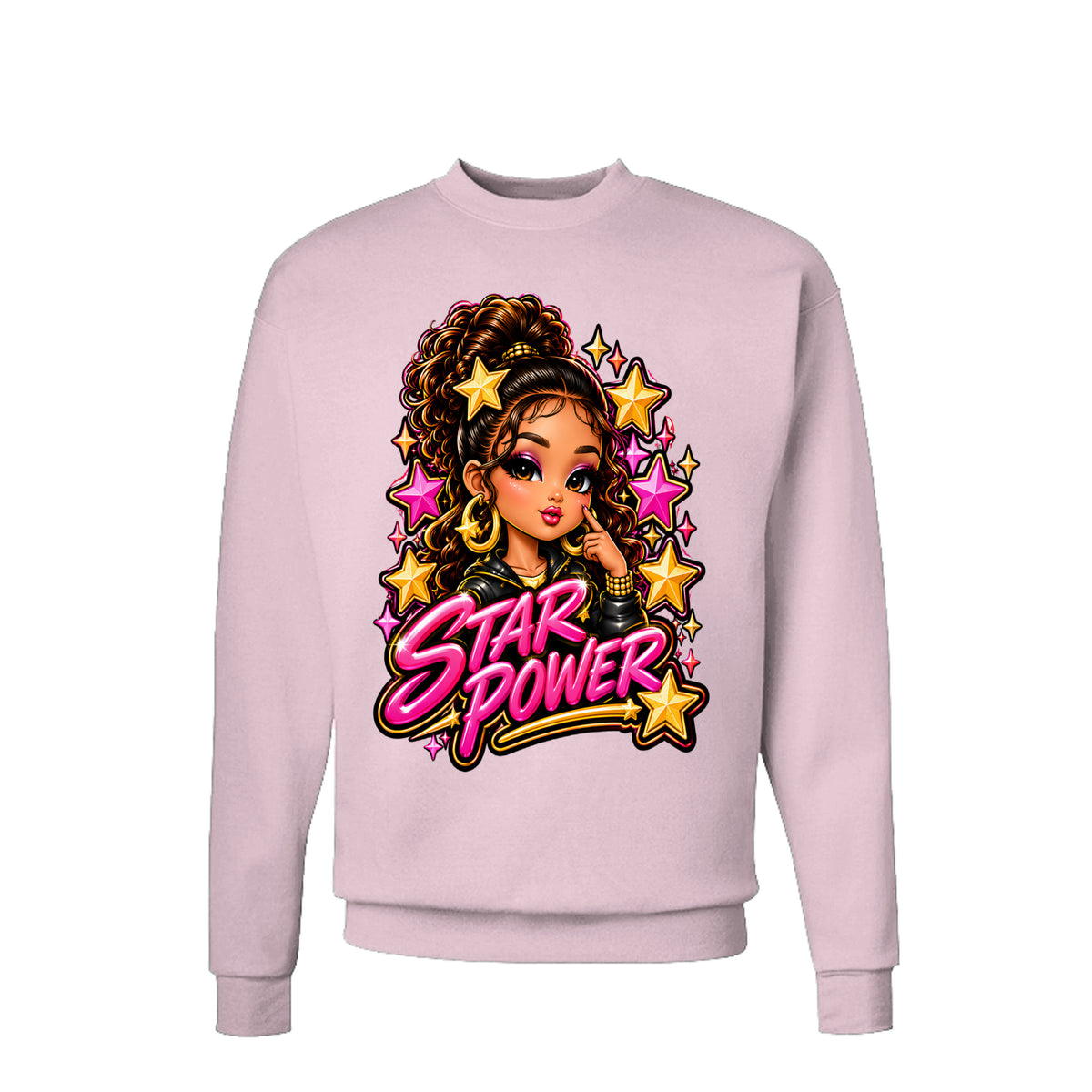 Kick Bling™ CE-005 Star Power graphic sweatshirt front view