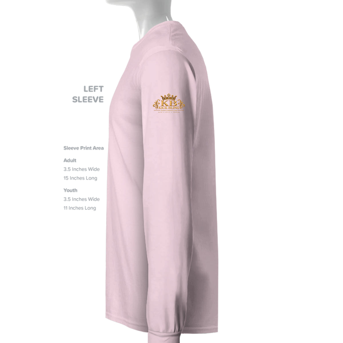 Kick Bling™ CE-005 Star Power sweatshirt left sleeve detail