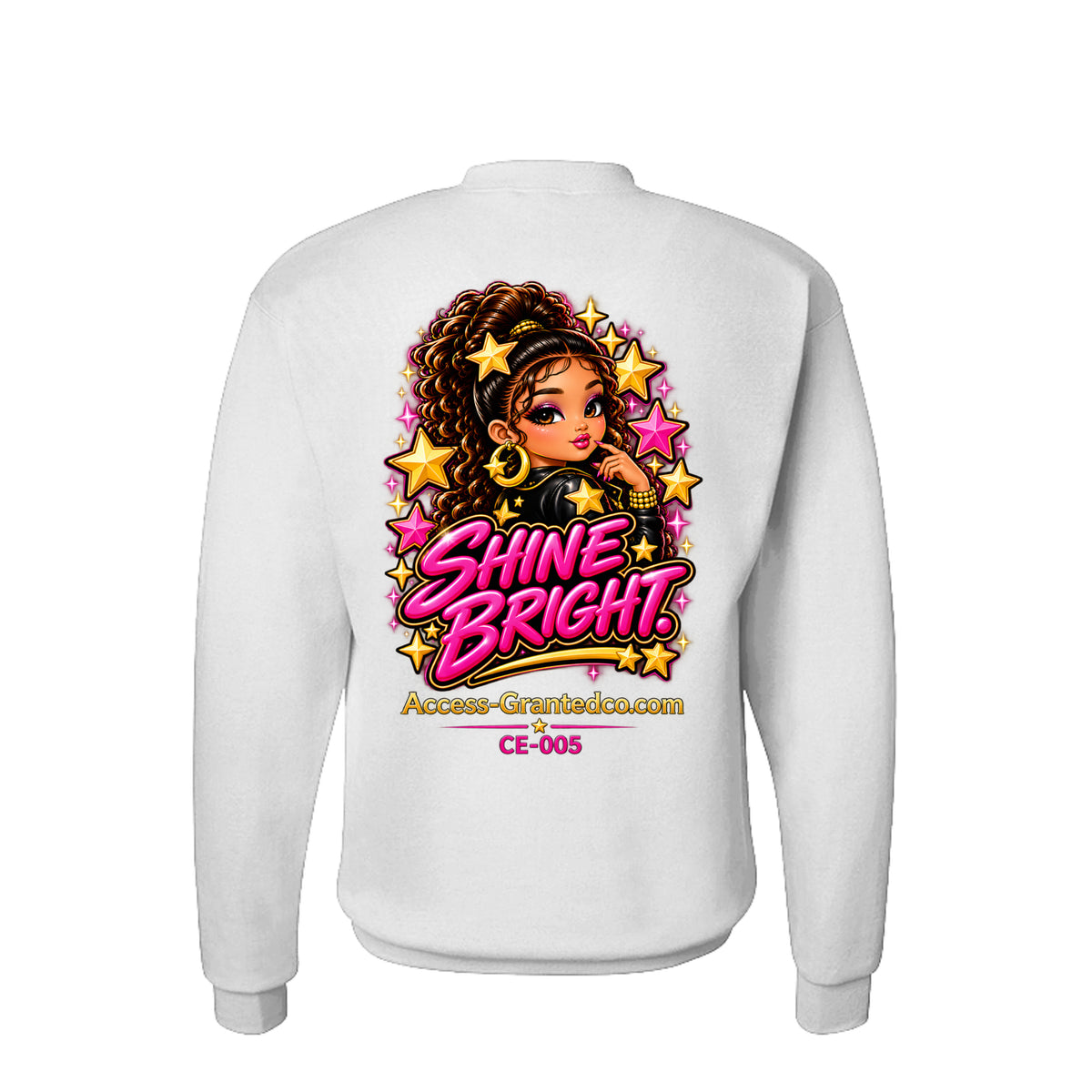 Kick Bling™ CE-005 Star Power sweatshirt back view in alternate color