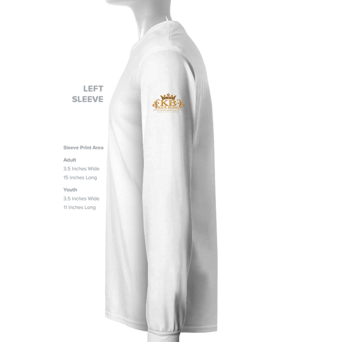 Kick Bling™ CE-005 Star Power sweatshirt left sleeve detail in alternate color