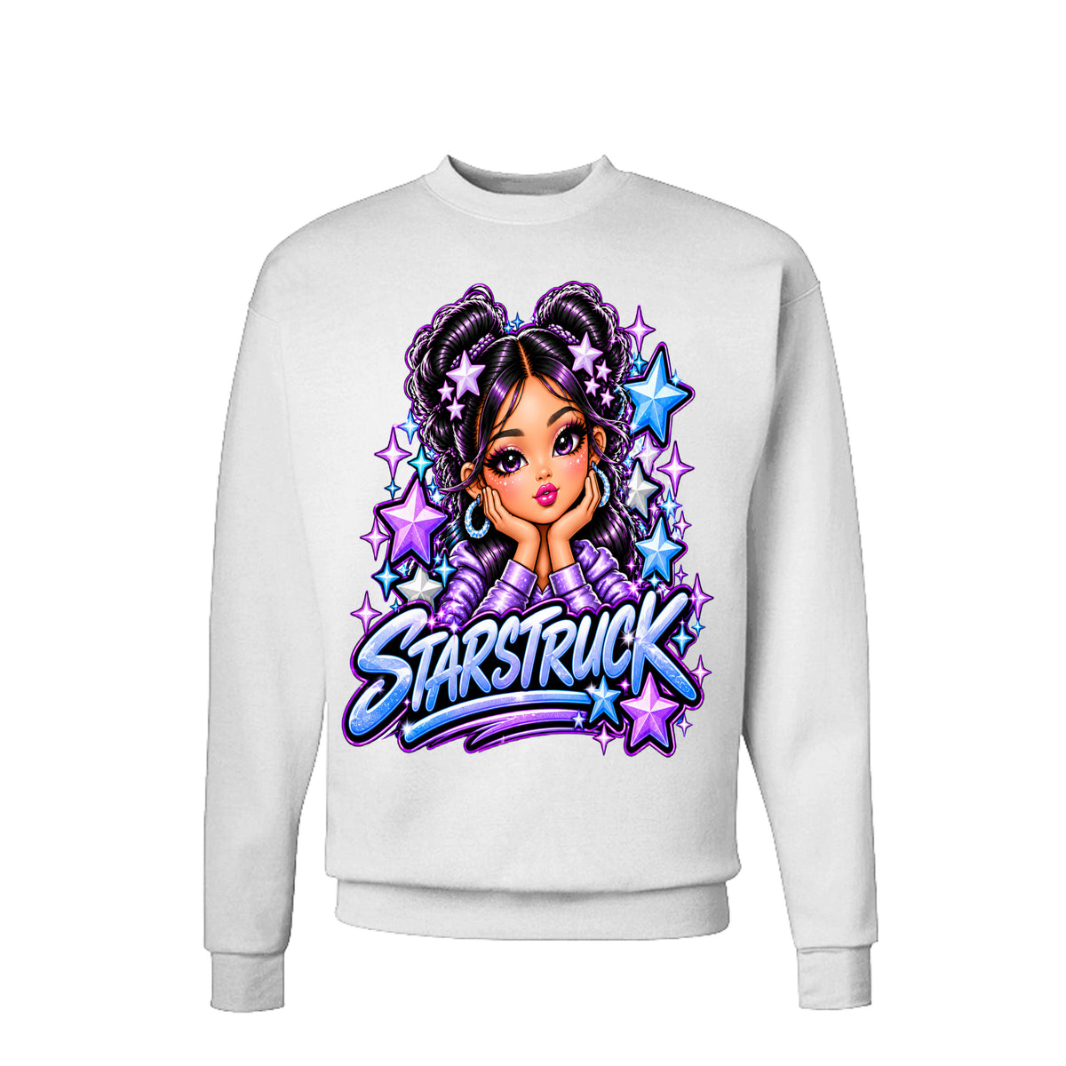 Kick Bling™ CE-006 Starstruck graphic sweatshirt front view