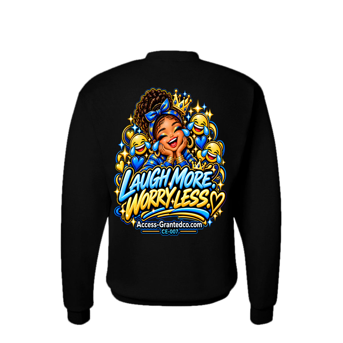 Kick Bling™ CE-007 Tears of Joy sweatshirt back view in black