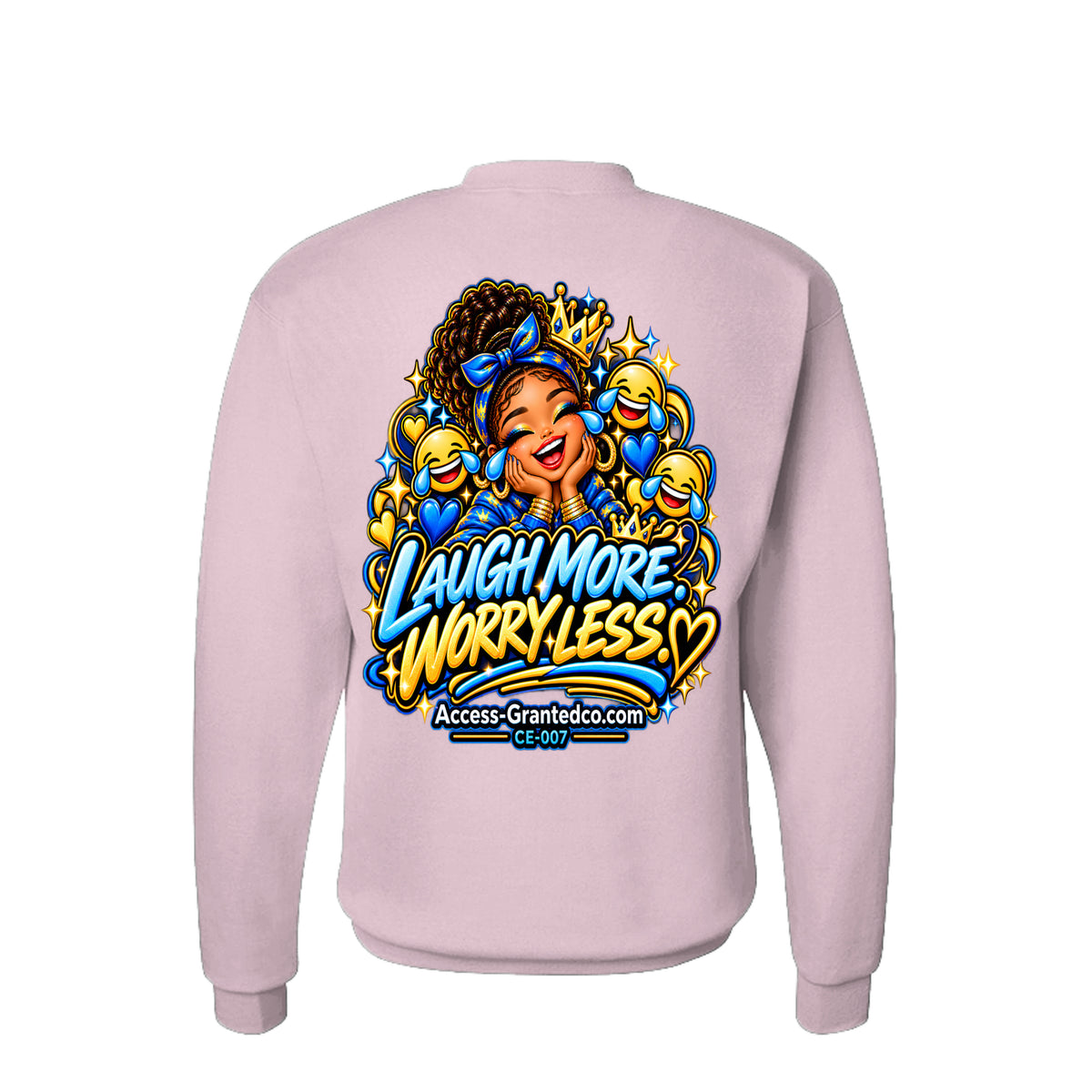Kick Bling™ CE-007 Tears of Joy sweatshirt back view in light pink