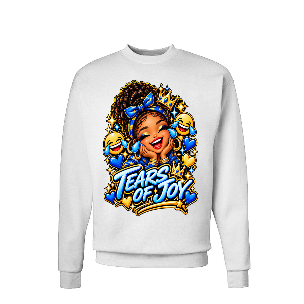 Kick Bling™ CE-007 Tears of Joy sweatshirt front view in alternate color