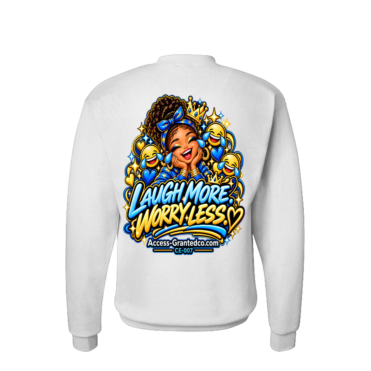 Kick Bling™ CE-007 Tears of Joy sweatshirt back view in alternate color