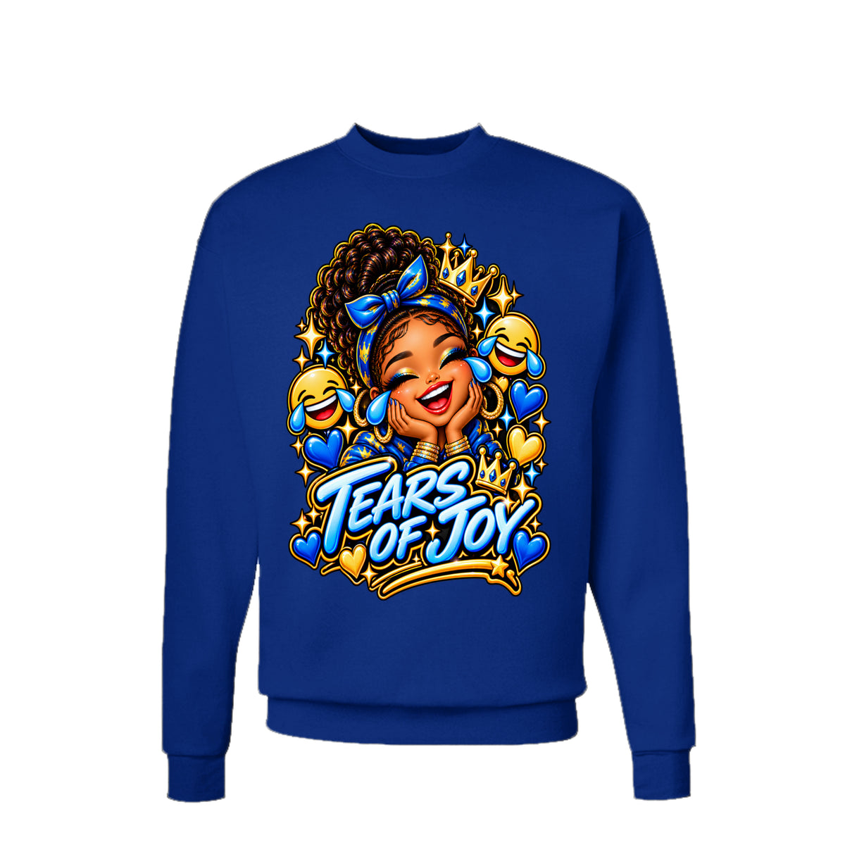 Kick Bling™ CE-007 Tears of Joy graphic sweatshirt front view