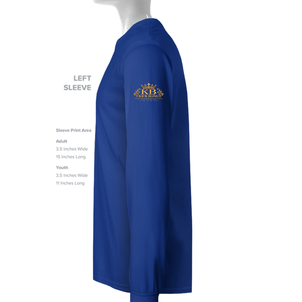 Kick Bling™ CE-007 Tears of Joy sweatshirt left sleeve detail