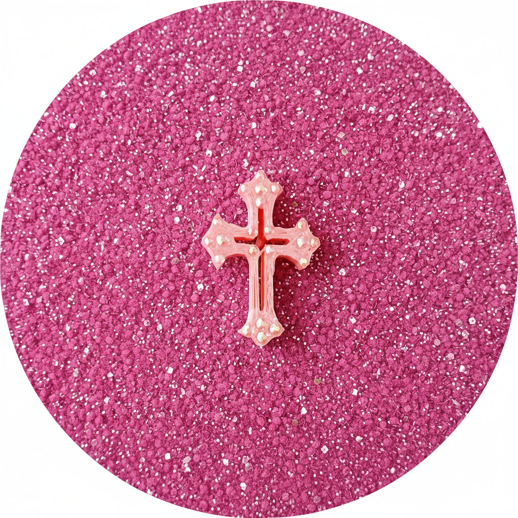 Transform your kicks with Cross Bling—the dynamic shoe charm that steals the show. Watch it shimmer and shift with every step as light dances across premium 2-3mm rhinestones. At 2.5" wide and 2" long, this eye-catching accessory delivers serious sparkle without the toxic glue. Built to last through countless wears, Cross Bling is the collectible charm that keeps giving. Start with the plain version and customize with our separate bling kits—mix, match, and trade with friends. It's the accessory that turns 